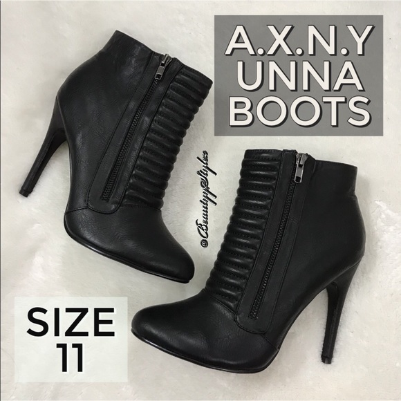 American Exchange Shoes - MAKE AN OFFER Black Leather Ankle Heeled  Boots 11
